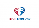, Zeichen, Herz, Paar, Menschen, Duo, Dating, Liebe Logo, zwei-farbig