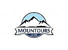 , Berg, See, Reise, Ski, Camping, Wandern, Sport Logo 