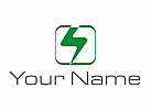 Zweifarbig, Blitz, Strom, Rechteck, Elektriker, Logo