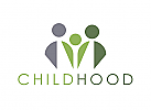 Zeichen, zweifarbig, Zeichnung, Familie, Kind, Kinderarzt, Logo