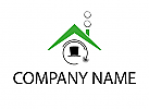 Zweifarbig, Dach und Schornstein, Schornsteinfeger Logo