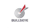 Zeichen, zweifarbig, Zielscheibe, Pfeil, Bullseye, Logo