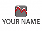 Zweifarbig, Rechteck, Buchstabe M, Dienstleistungen, Logo