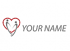 ko-Medizin, Zwei Personen und Herz, Menschen, Paar, Familie, Logo