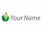 kologisch, Zweifarbig, Kreis und Bltter, Pflanze Logo