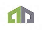 , zweifarbig, Haus, Logo, minimalistisch