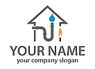 Ökologisch, Haus und Rohre, Klempner, Installateur, Logo