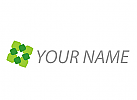 Viele Rechtecke in grün Logo