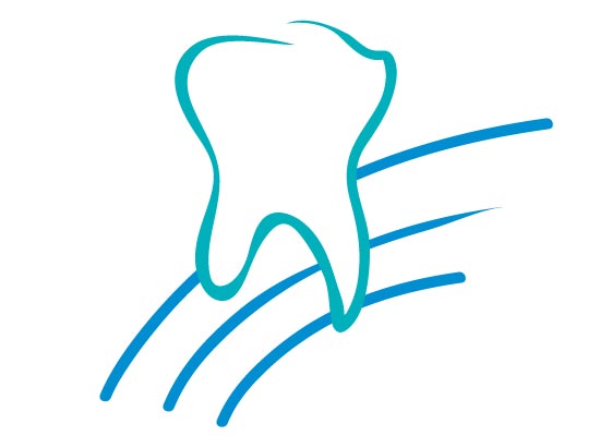 Zahn auf drei Linen -Logo für Zahnarzt