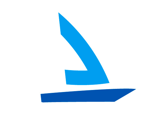 Stilistisches Segelboot Logo
