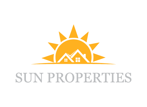 Logo, Immobilien, Hotel, Haus, Sonne, Immobilienmakler