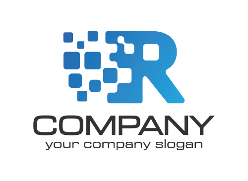 Buchstabe R Logo, Symbol R Logo, Technologie Logo, Kommunikation Logo, Internet Logo, Cyber, Sicherheit, Programmierung, Computer