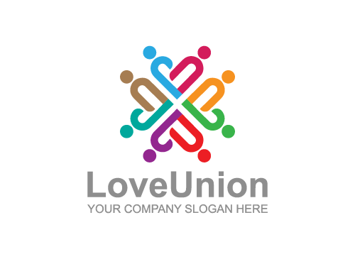 Abstrakt, Menschen, Gruppe, Gewerkschaft, Liebe, Logo
