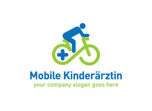 Fahrrad, Arzt, Hilfe, Schule, Kinderarzt, Logo