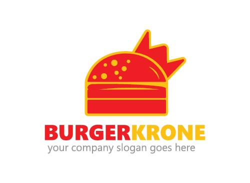 Burger logo, Restaurant logo, Essen logo, Krone logo, Rot Logo