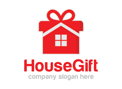 Haus logo, Geschenk logo, Immobilien logo, Makler logo, Gewinnspiel logo