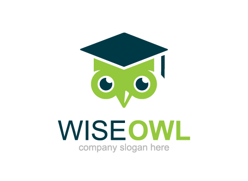 Eule Logo, Weisheit Logo, Schule Logo, Bildung Logo