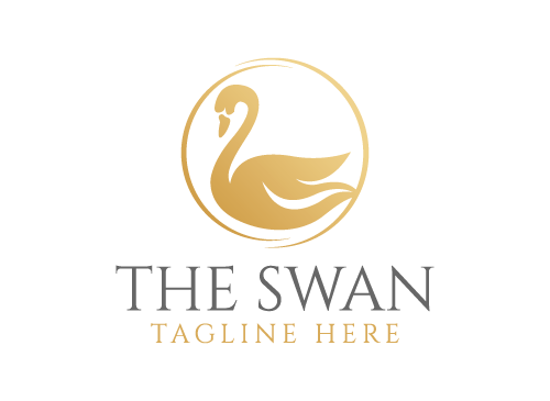 Schwan, elegant, Gold, Hotel, Logo