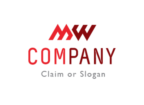 Modernes Logo, Buchstabenkombination MW