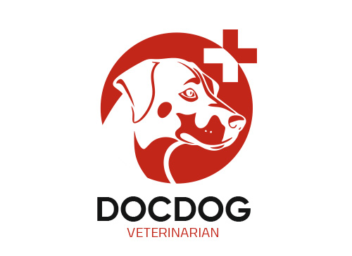 Hundekopf mit roten Kreuz Hundekopf mit roten Kreuz