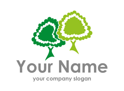 Zwei Bume, Wald, Grtner, Logo