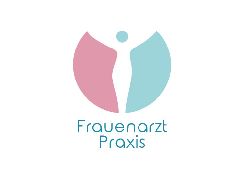 Zeichen, zweifarbig, Frau, Blte, Frauenarztpraxis, Logo