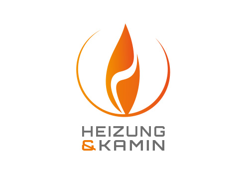 Zeichen, Flamme, Kamin, Heizungstechnik, Klempner, Logo