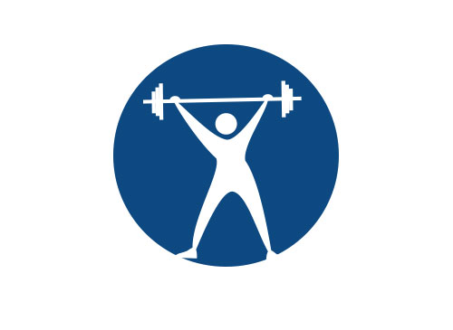 Zeichen, Signet, Sport, Fitness, Langhantel, Gewichtheber, Logo