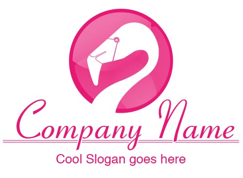 Flamingo-Logo fr viele Branchen, Kosmetik, Wellness, Hotel, Gastronomie, Touristik