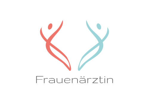 , Zeichen, zweifarbig, Zeichnung, Frauenarzt, Logo