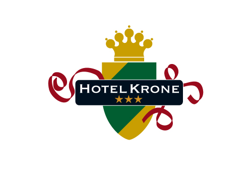 Krone Wappen Hotel Grn Gold Rot Sterne Heraldik Logo