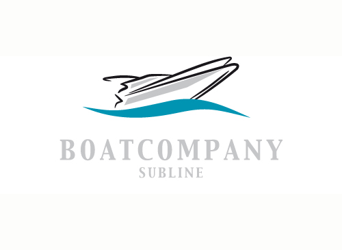 Logo Boot Yacht Schiff Motorboot Yachtagentur Wasser Wellen Trkis 