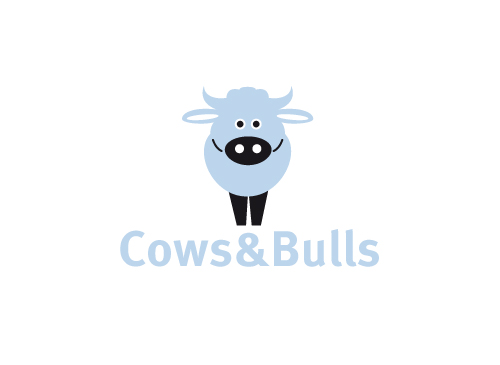 Kuh Bulle Cow Bull Huftier Bauernhof Farm Stier Ochse Bulle Rind Logo