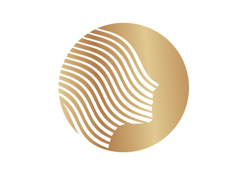 , Mensch, Kopf, Wellen, Gold, Logo