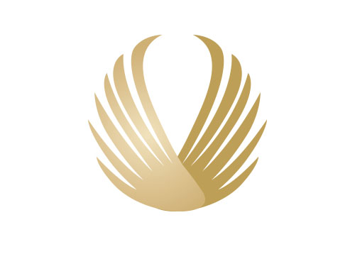 Vogel Logo, Flgel, Gold