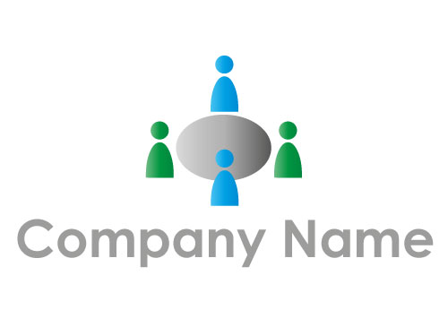 kologisch, Zeichen, Zeichnung, Symbol, Gruppe, Vier, Personen, Team, Logo