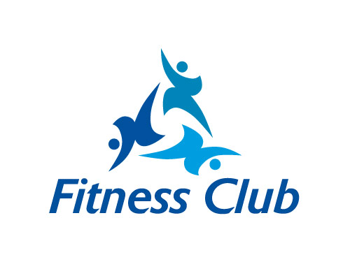 Logo, drei Menschen, Fitness Club, Sportstudio