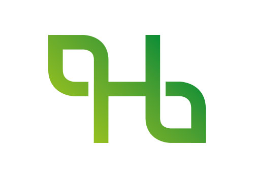 Zeichen, zweifarbig, H, Bltter, Natur, Logo