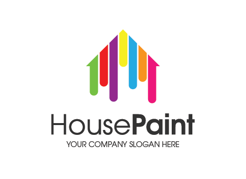 Haus Logo, Farbe Logo, Malerei Logo