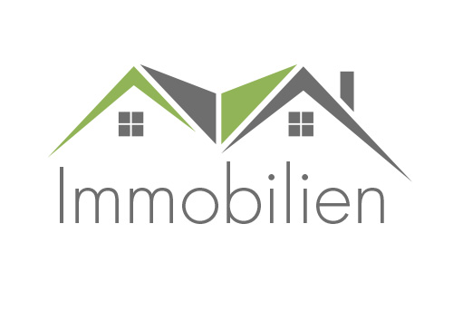 Zeichen, zweifarbig, zwei Huser, Immobilien, Dachdecker, Logo