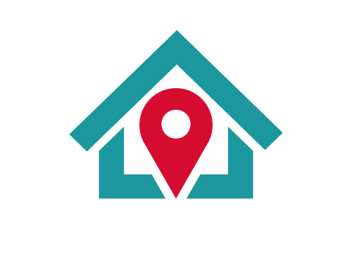 Haus, Pin, Finder, Immobilien, Logo
