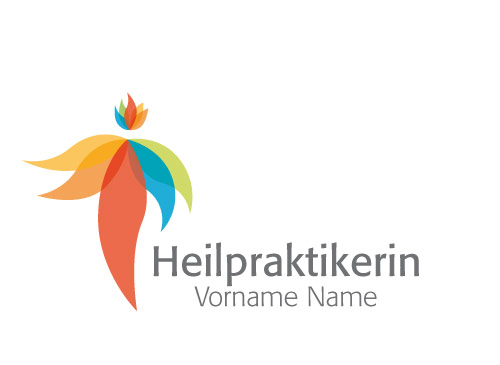 Logo, Markenzeichen, Mensch in Bltenform, Heilpraktik, Tanz