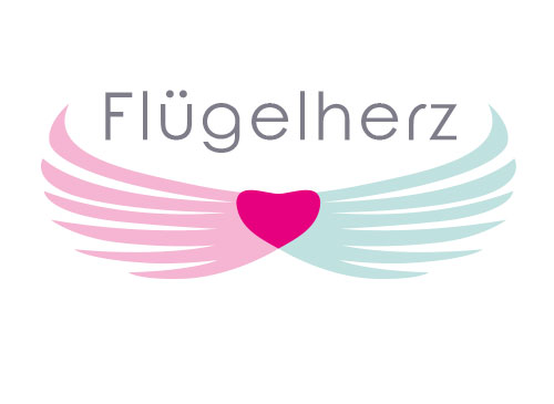 Einzigartiges Flgel Herz Logo