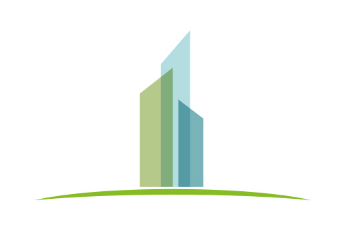 Hochhaus, Skyline, Immobilien, Logo