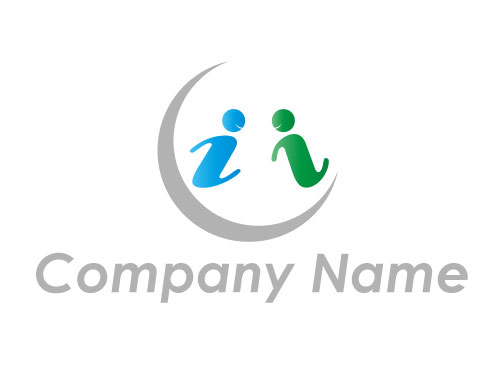 Zwei Personen, Info, Bildung, Logo