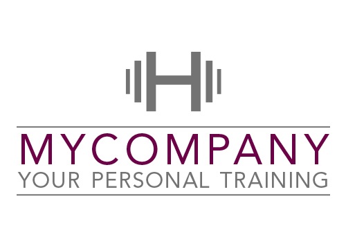 Logo fr Personal Trainer, Hantel mit H in der Mitte