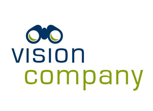 Logo mit Fernglas, Fernglas steht fr Vision, Weitblick, Suchmaschine