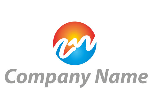 komedizin, Zweifarbig, Zeichen, Zeichnung, Sonne, Wellen, Reisen, Tourismus, Logo