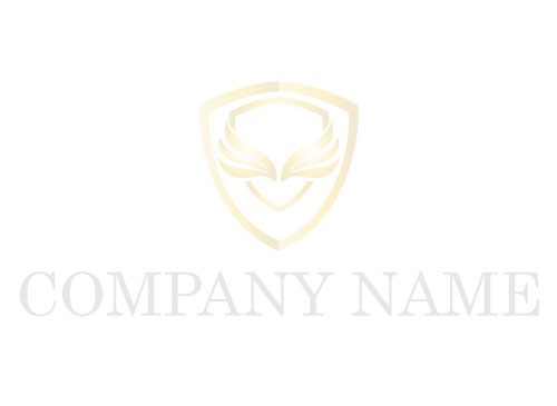 Zeichen, Zeichnung, Symbol, Wappen mit Flgeln in Gold Logo