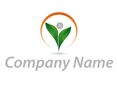 Symbol, Person als Pflanze Logo.